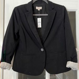 LOFT 3/4 Cuff Sleeve Black Blazer - NWT